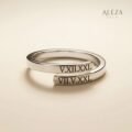 Personalized Roman Numeral Wrap Ring Silver