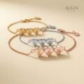 Personalized Triple Heart Initial Bracelet