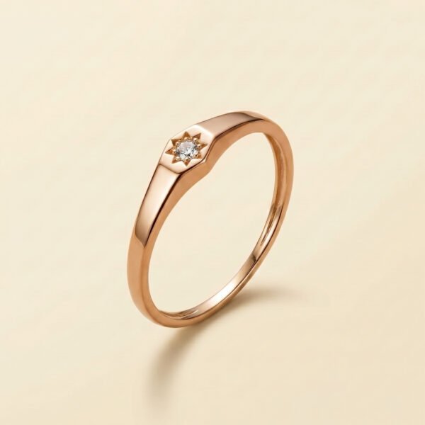 Starburst Diamond Ring Rose Gold