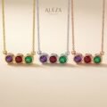 Trilogy Gemstone Bar Necklace