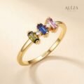 Triple Baguette Birthstone Ring Gold
